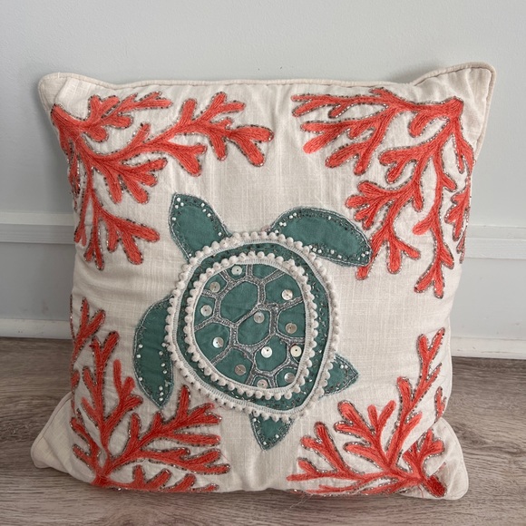 Two Coastal Beaded Pillows GUC with Zippers Beach Decor - Picture 5 of 7